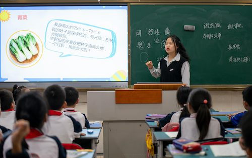 重庆时时彩
学生给小学生讲课